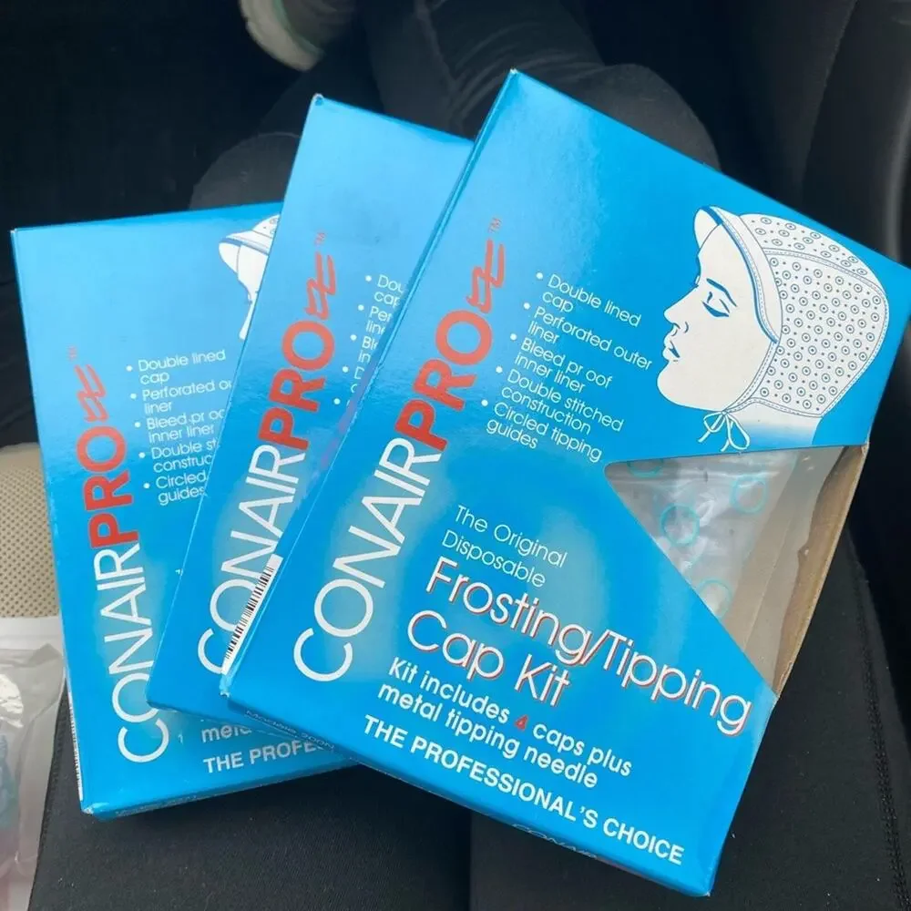 Conair Professional Disposable Hair Frosting Tipping Cap Kit 3 packs !